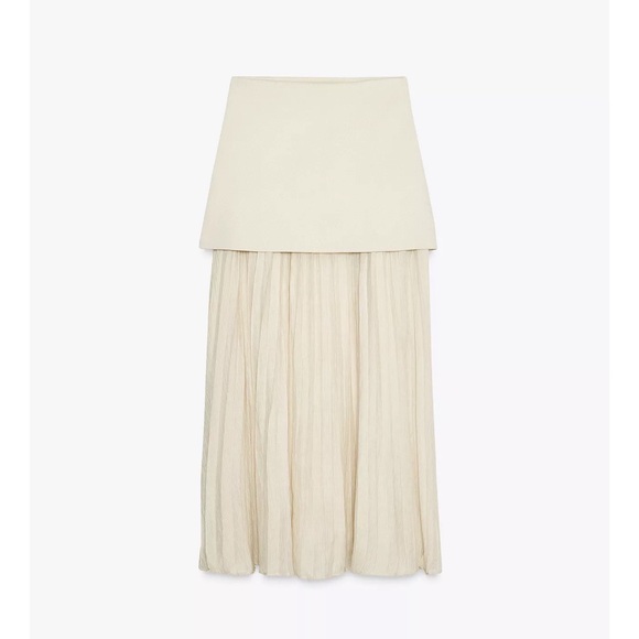 Zara Skirts Zara Cream Pleated Maxi Skirt Nwt Poshmark — free download